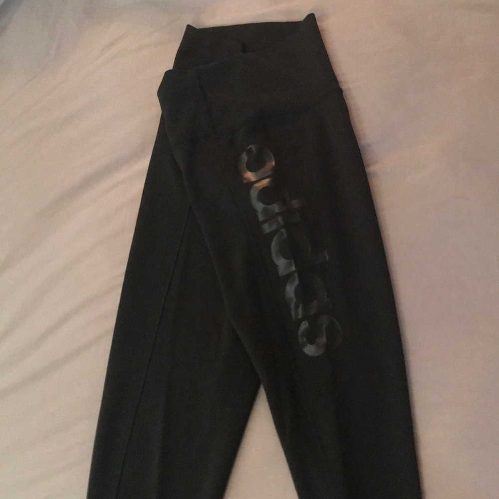 black high waisted adidas leggings, size small